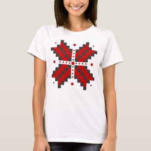 Oekraïens borduurwerk, rood en zwart t-shirt