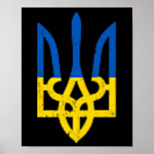 Oekraïens driekleurig symbool - Oekraïense vlag on Poster