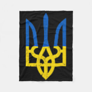 Oekraïens drietand symbool - Oekraïense vlag onder Fleece Deken