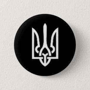 Oekraïens drietand symbool - Oekraïne Tryzub Patri Ronde Button 5,7 Cm