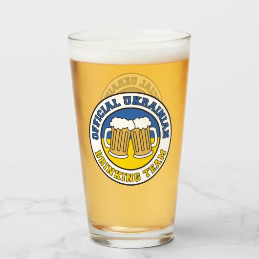 Oekraïens Drink Team Vlag van Oekraïne Glas (Voorkant gevuld)