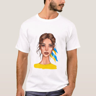 Oekraïens einde oorlog bruin haar t-shirt