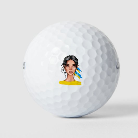 Oekraïens einde oorlog zwarte haar golfballen (Voorkant)