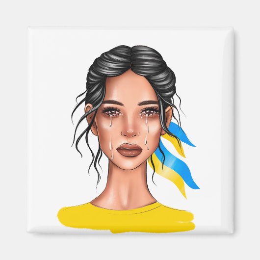 Oekraïens einde oorlog zwarte haar magneet (Voorkant)