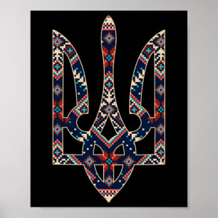 Oekraïens embleem Oekraïne symbool borduurwerk Poster