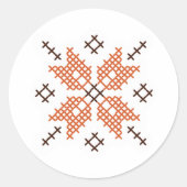 Oekraïens etnisch folk doodle ornament ronde sticker (Voorkant)