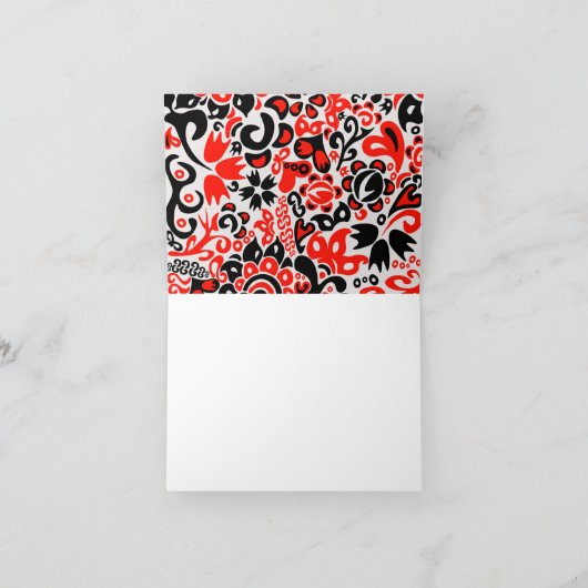 Oekraïens etnische folk art floral pattern absrtac bedankkaart (Binnen)