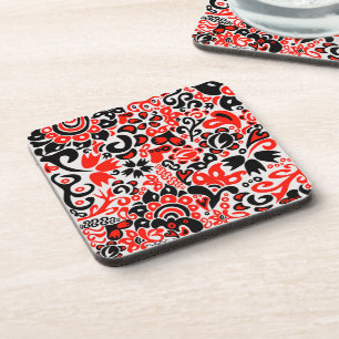 Oekraïens etnische folk art floral pattern absrtac bier onderzetter