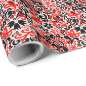 Oekraïens etnische folk art floral pattern absrtac cadeaupapier (Rol Hoek)