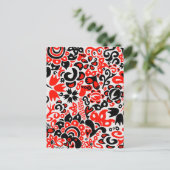 Oekraïens etnische folk art floral pattern absrtac feestdagenkaart (Staand voorkant)