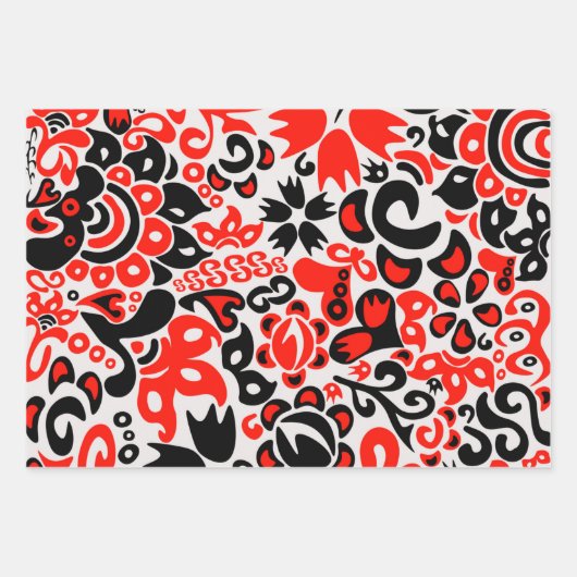 Oekraïens etnische folk art floral pattern absrtac inpakpapier vel (Voorkant)