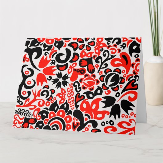 Oekraïens etnische folk art floral pattern absrtac kaart (Voorkant)