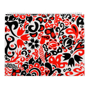 Oekraïens etnische folk art floral pattern absrtac kalender