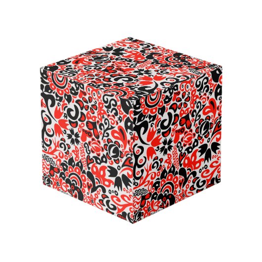 Oekraïens etnische folk art floral pattern absrtac kubus (Achter hoekig)