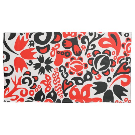 Oekraïens etnische folk art floral pattern absrtac kussensloop (Voorkant-Links)