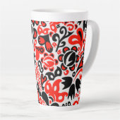 Oekraïens etnische folk art floral pattern absrtac latte mok (Rechterhoek)