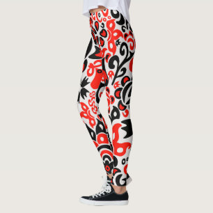 Oekraïens etnische folk art floral pattern absrtac leggings