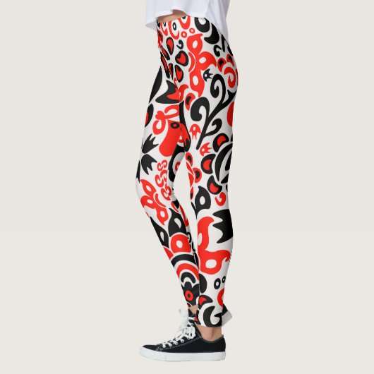 Oekraïens etnische folk art floral pattern absrtac leggings (Links)