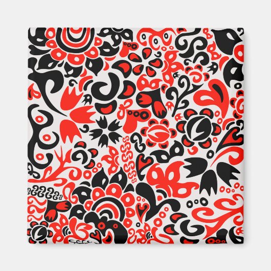 Oekraïens etnische folk art floral pattern absrtac magneet (Voorkant)