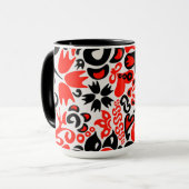 Oekraïens etnische folk art floral pattern absrtac mok (Voorkant links)