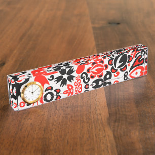 Oekraïens etnische folk art floral pattern absrtac naambordje