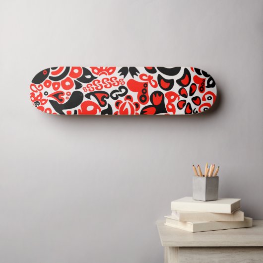 Oekraïens etnische folk art floral pattern absrtac persoonlijk skateboard (Muurkunst (Horizontaal))