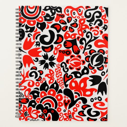 Oekraïens etnische folk art floral pattern absrtac planner (Voorkant)