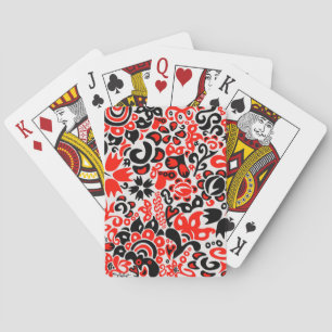 Oekraïens etnische folk art floral pattern absrtac pokerkaarten