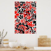 Oekraïens etnische folk art floral pattern absrtac poster (Keuken)