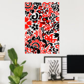 Oekraïens etnische folk art floral pattern absrtac poster (Thuiskantoor)