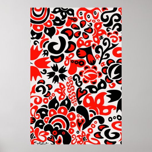 Oekraïens etnische folk art floral pattern absrtac poster (Voorkant)