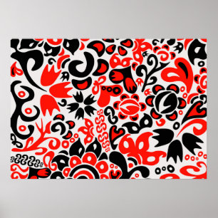 Oekraïens etnische folk art floral pattern absrtac poster