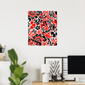 Oekraïens etnische folk art floral pattern absrtac poster (Thuiskantoor)