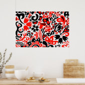 Oekraïens etnische folk art floral pattern absrtac poster (Keuken)