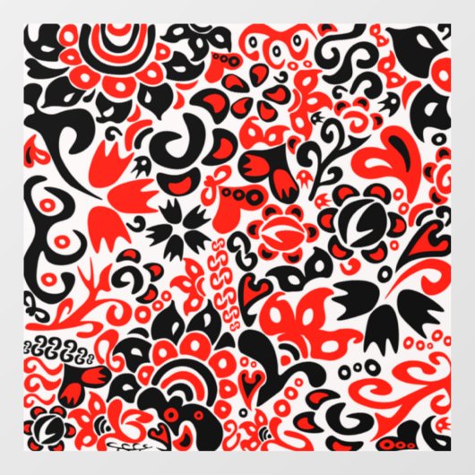Oekraïens etnische folk art floral pattern absrtac raamsticker (Vel)