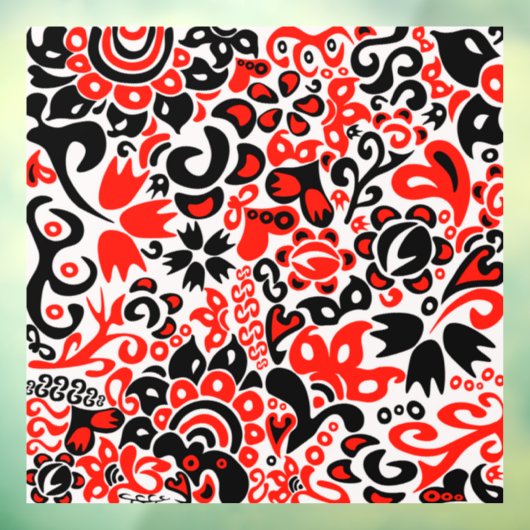 Oekraïens etnische folk art floral pattern absrtac raamsticker (Vel 3)