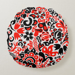 Oekraïens etnische folk art floral pattern absrtac rond kussen