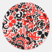 Oekraïens etnische folk art floral pattern absrtac ronde sticker (Voorkant)