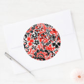 Oekraïens etnische folk art floral pattern absrtac ronde sticker (Envelop)