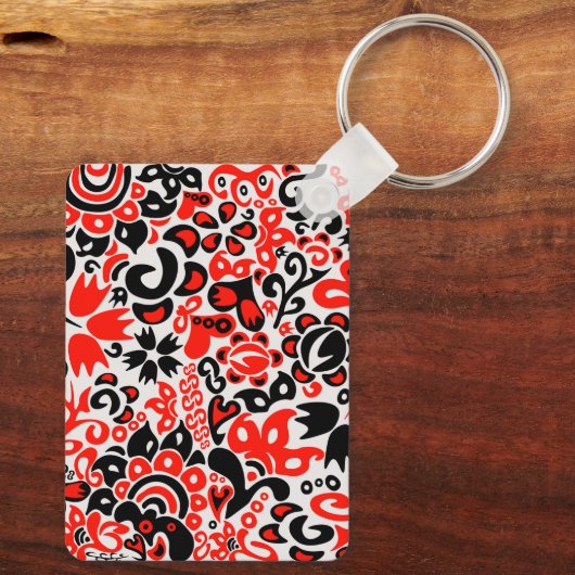 Oekraïens etnische folk art floral pattern absrtac sleutelhanger (Achterkant)