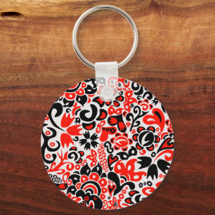 Oekraïens etnische folk art floral pattern absrtac sleutelhanger