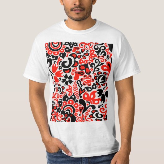 Oekraïens etnische folk art floral pattern absrtac t-shirt (Voorkant)
