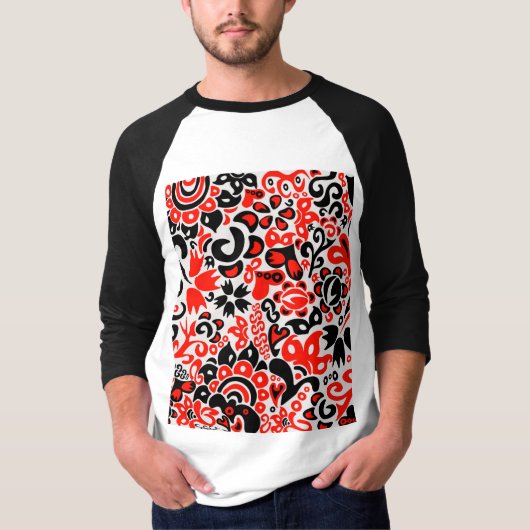Oekraïens etnische folk art floral pattern absrtac t-shirt (Voorkant)