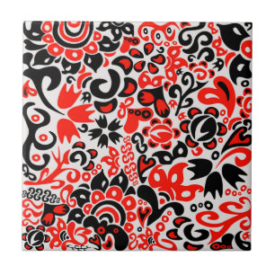 Oekraïens etnische folk art floral pattern absrtac tegeltje