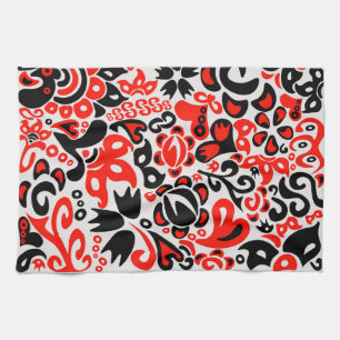 Oekraïens etnische folk art floral pattern absrtac theedoek
