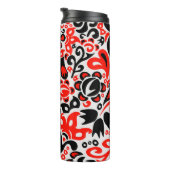 Oekraïens etnische folk art floral pattern absrtac thermosbeker (Geroteerd rechts)
