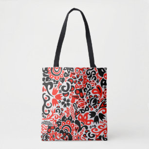 Oekraïens etnische folk art floral pattern absrtac tote bag
