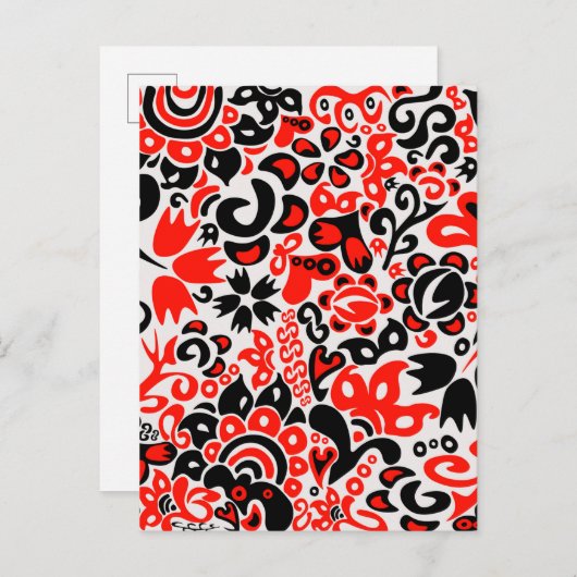 Oekraïens etnische folk art floral pattern absrtac uitnodiging briefkaart (Voorkant / Achterkant)