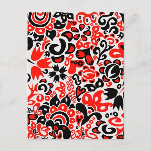 Oekraïens etnische folk art floral pattern absrtac uitnodiging briefkaart (Voorkant)