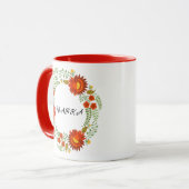 Oekraïens folk bloemenpatroon. Oekraïense douane Mok (Voorkant links)